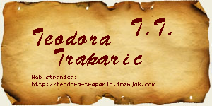 Teodora Traparić vizit kartica